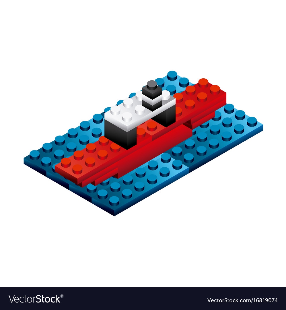 Colorful Building Blocks Ship Set