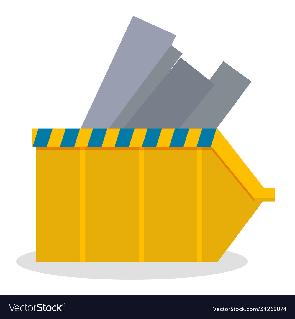Container from metal with warning line gray