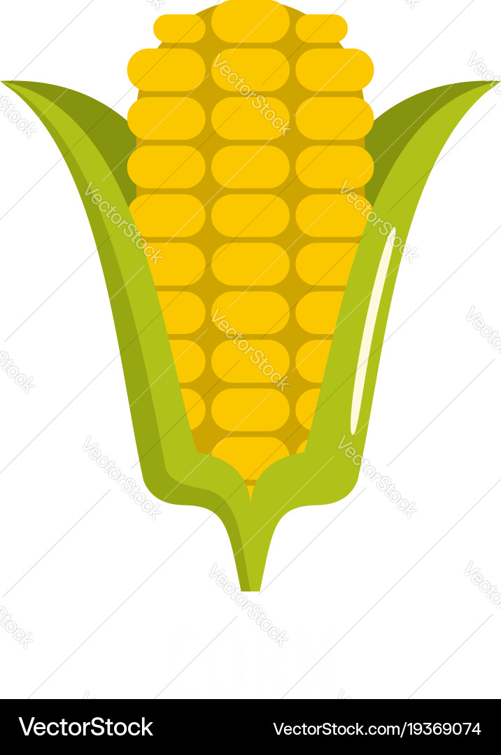 Corn icon flat style Royalty Free Vector Image