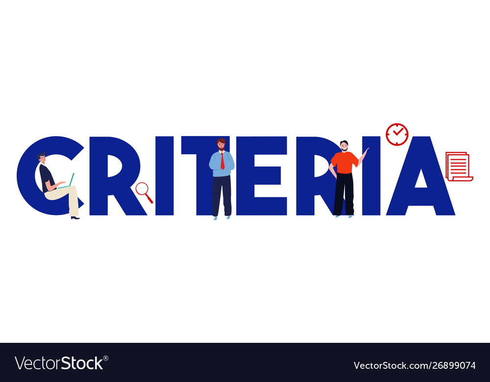 Criteria Word Recruitment Or Selection Factors Vector Image