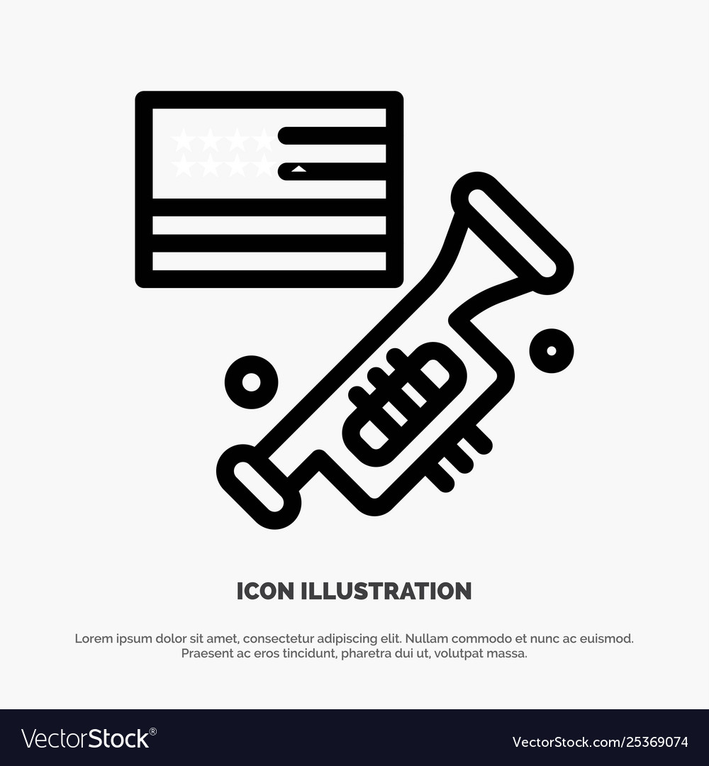Flag speaker laud american line icon vector image Flag speaker laud american line icon