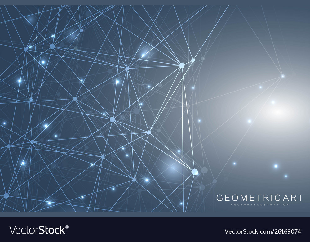 Geometric abstract background with connected line vector image Geometric abstract background with connected line