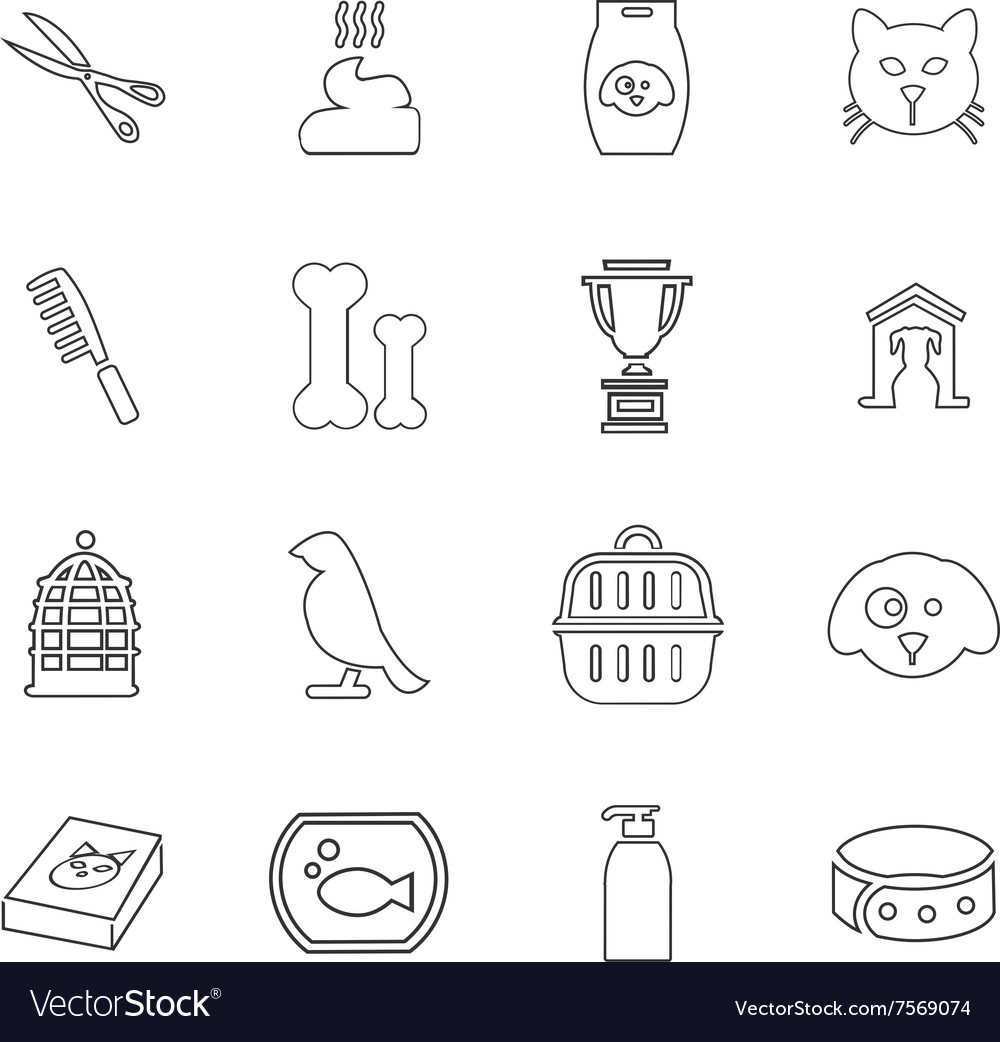 Waren für Haustiere Icons Set