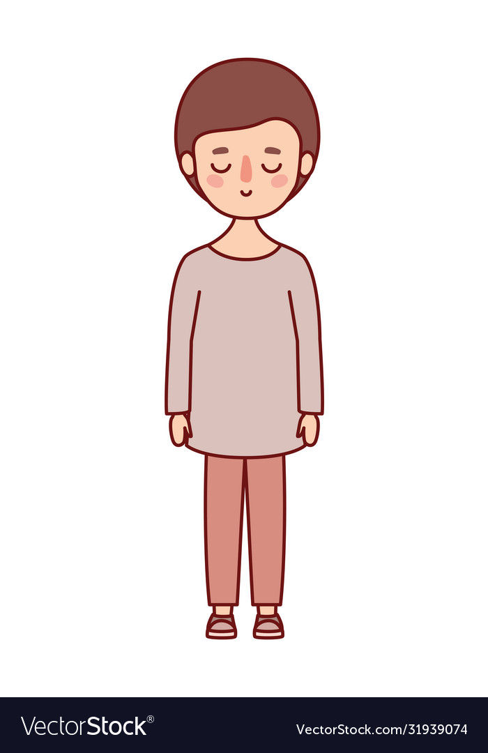 Isolated boy cartoon with brown hair design