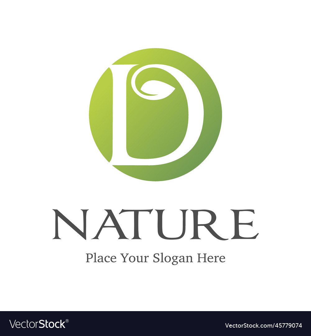 Letter d initial natural logo template design vector image Letter d initial natural logo template design