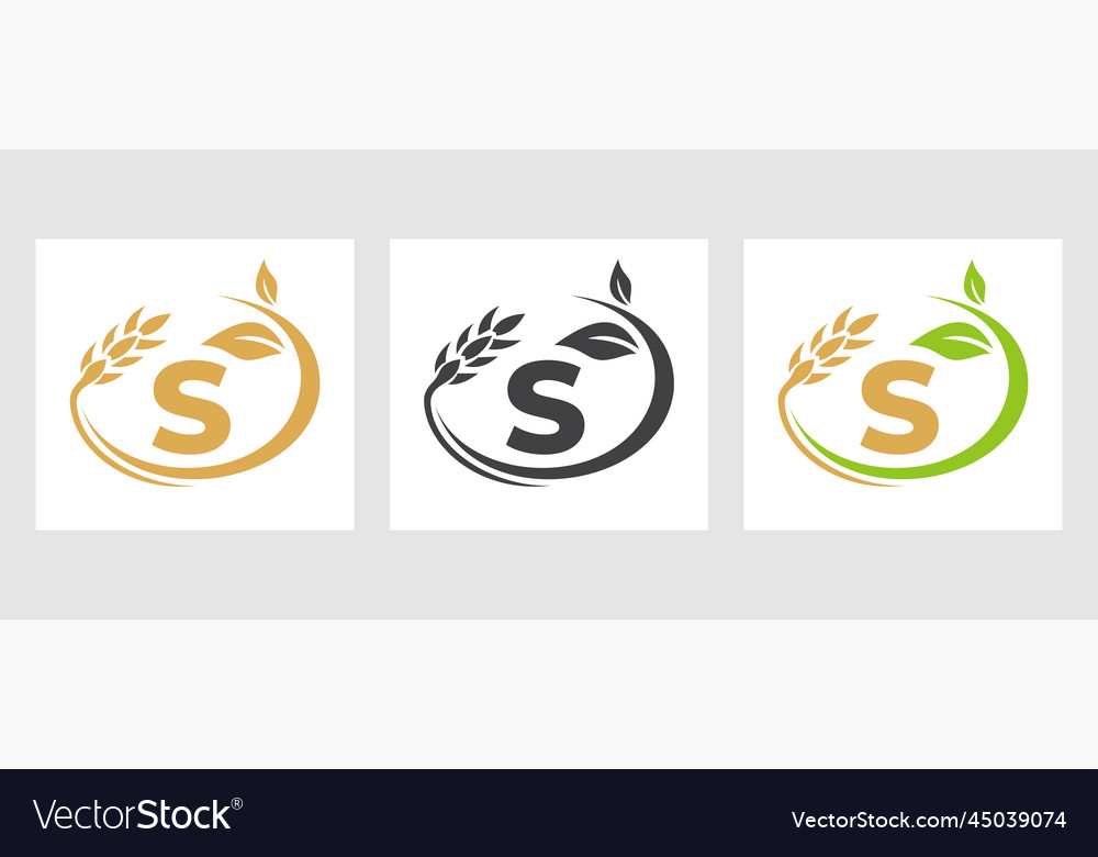 Letter s agriculture logo agribusiness eco-farm