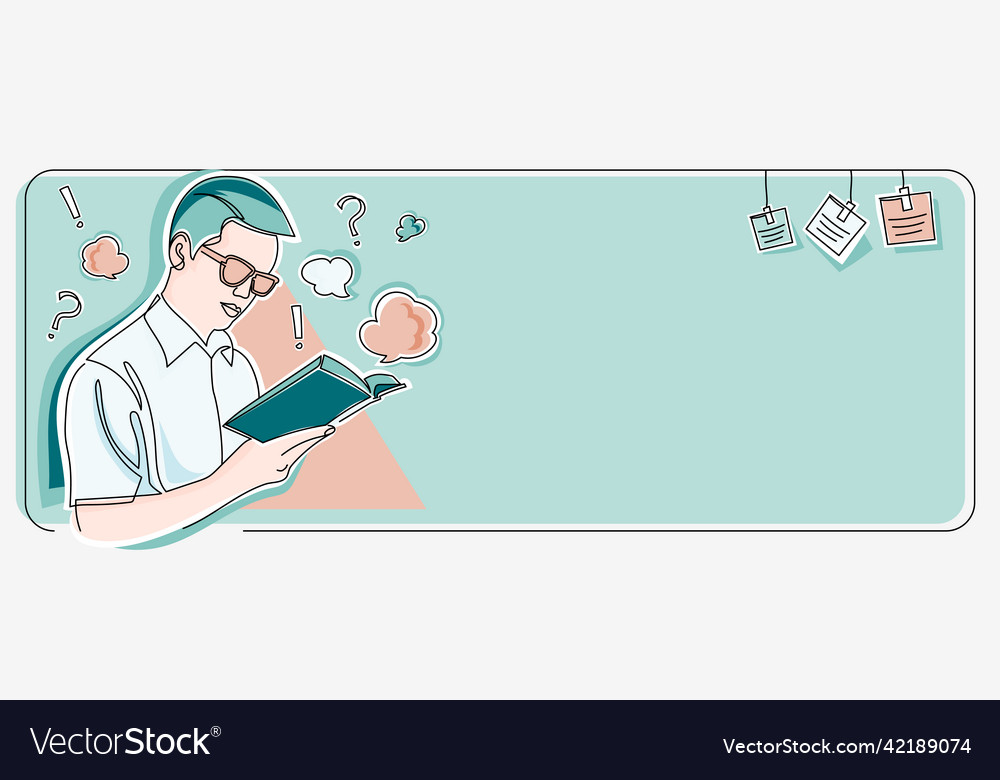 Man studying book learning new strategies