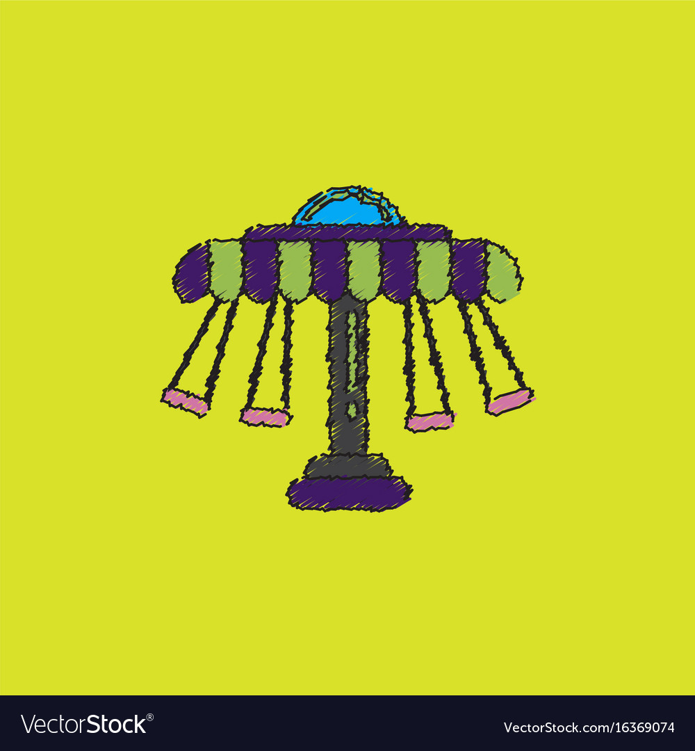 Merry-go-round icon in hatching style