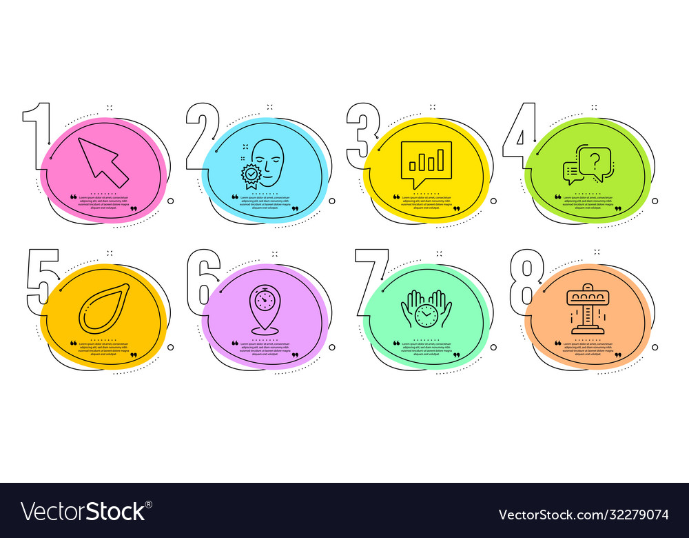 Mouse cursor safe time and analytical chat icons vector image Mouse cursor safe time and analytical chat icons