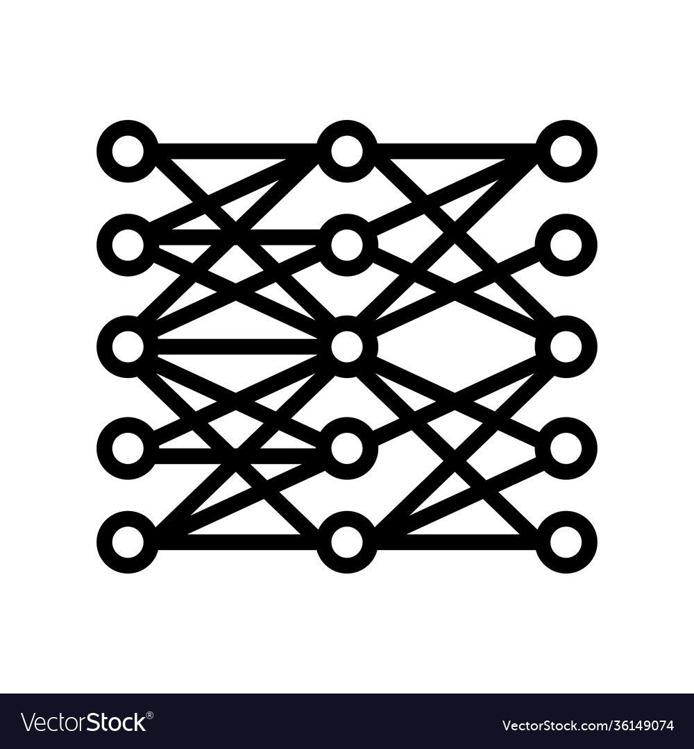 Multilayer neural network line icon Vector Image Multilayer neural network line icon