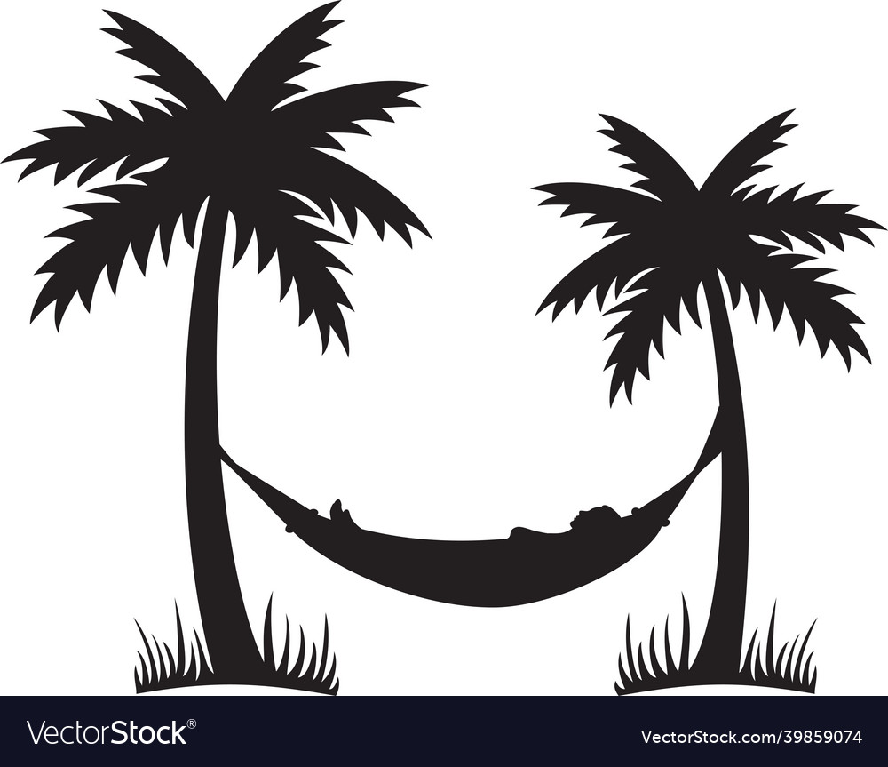 Palm Tree With Hammock Royalty Free Vector Image 4651