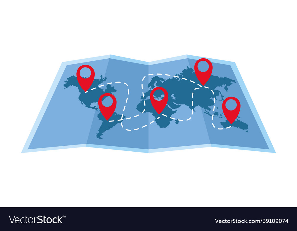 Paper map with pins