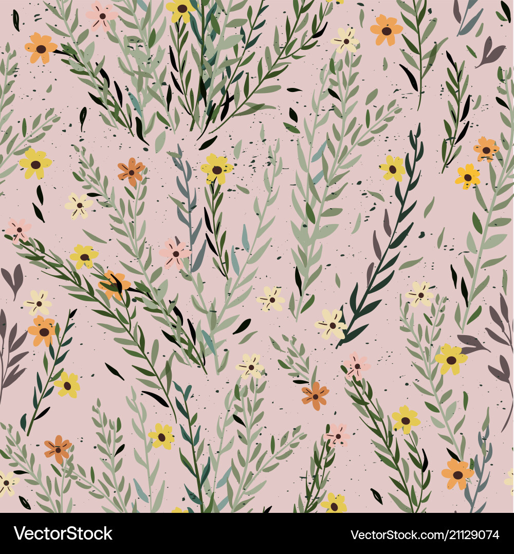 Pattern with doodle flowers Royalty Free Vector Image