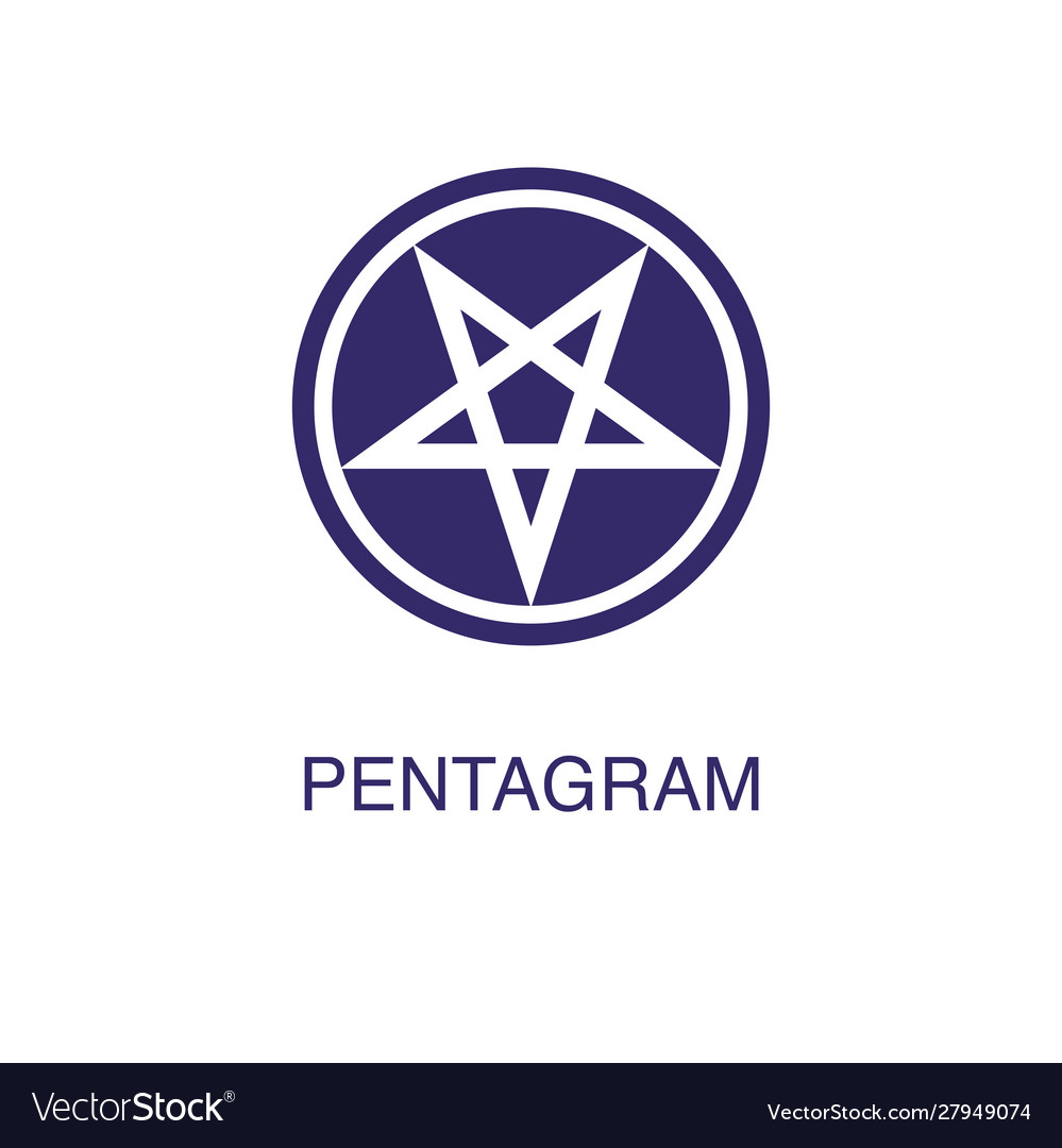 Pentagram element in flat simple style on white