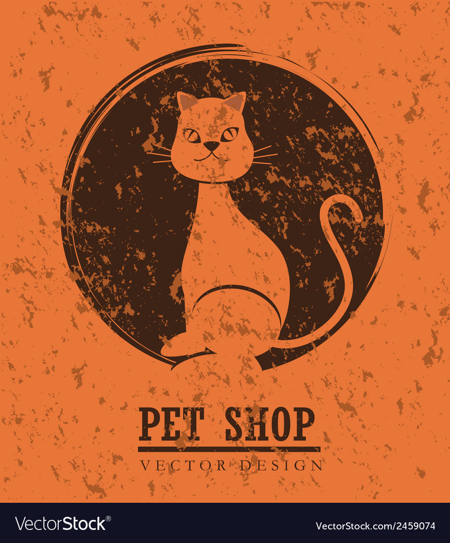 Pet shop over vintage background