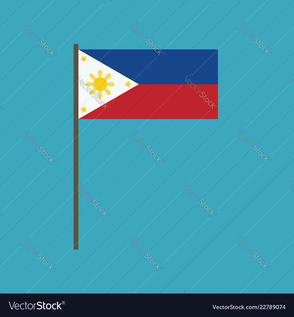 Philippines Flag Icon In Flat Design Royalty Free Vector