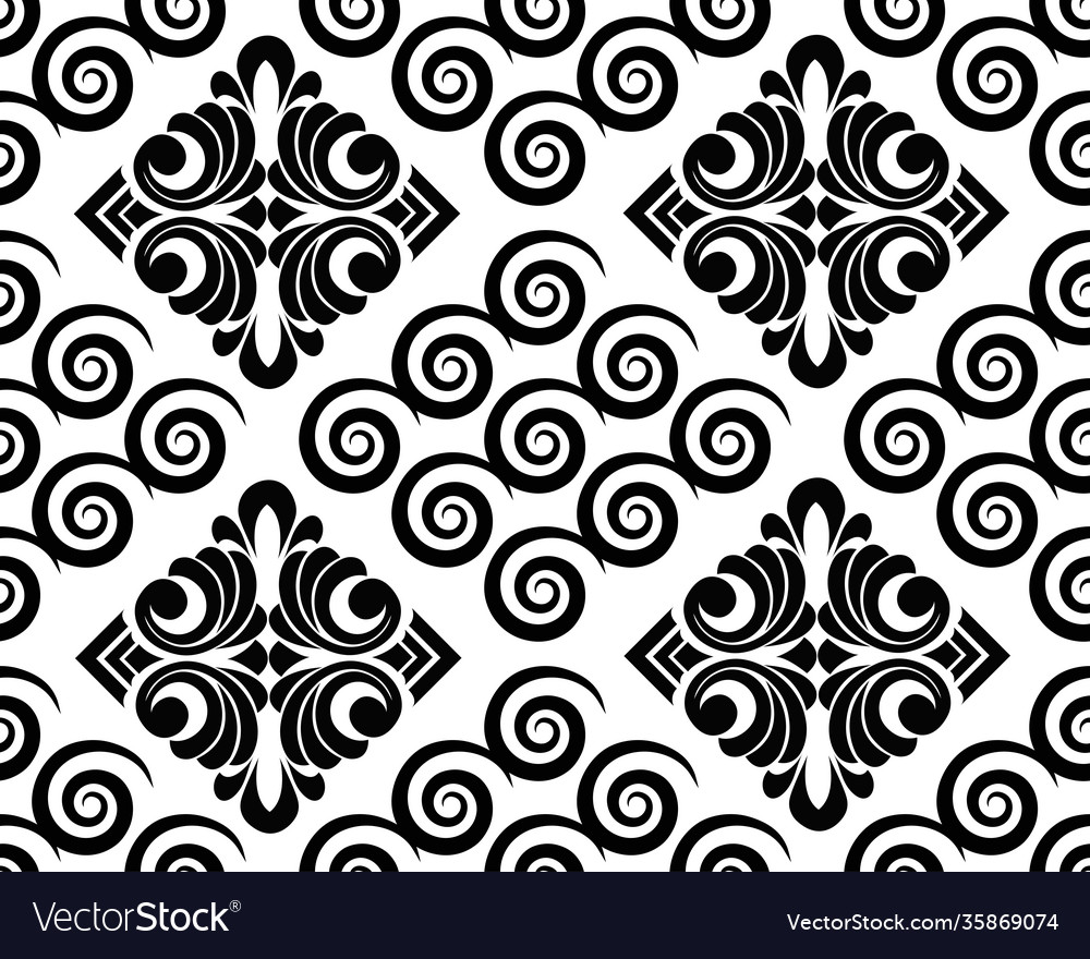 Round swirl pattern seamless background vector image Round swirl pattern seamless background