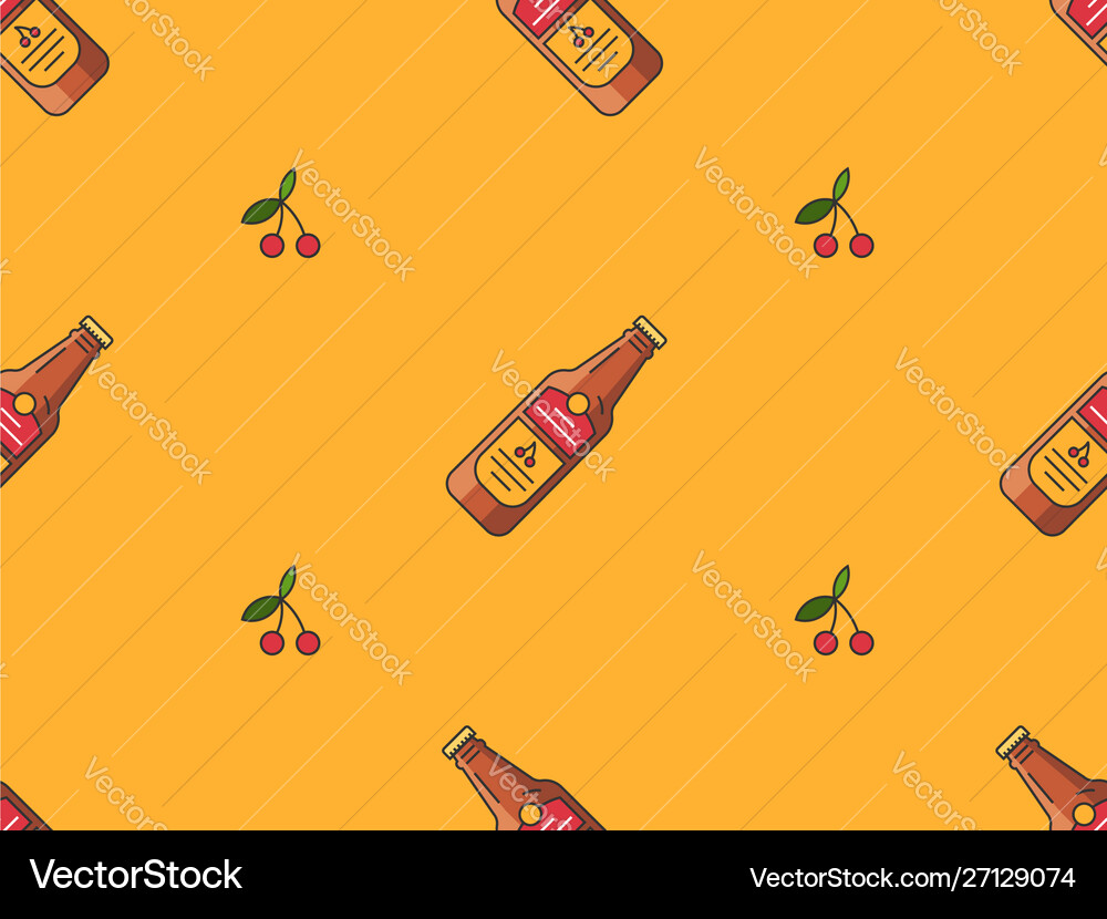 Seamless pattern with beer glass bottles Vector Image