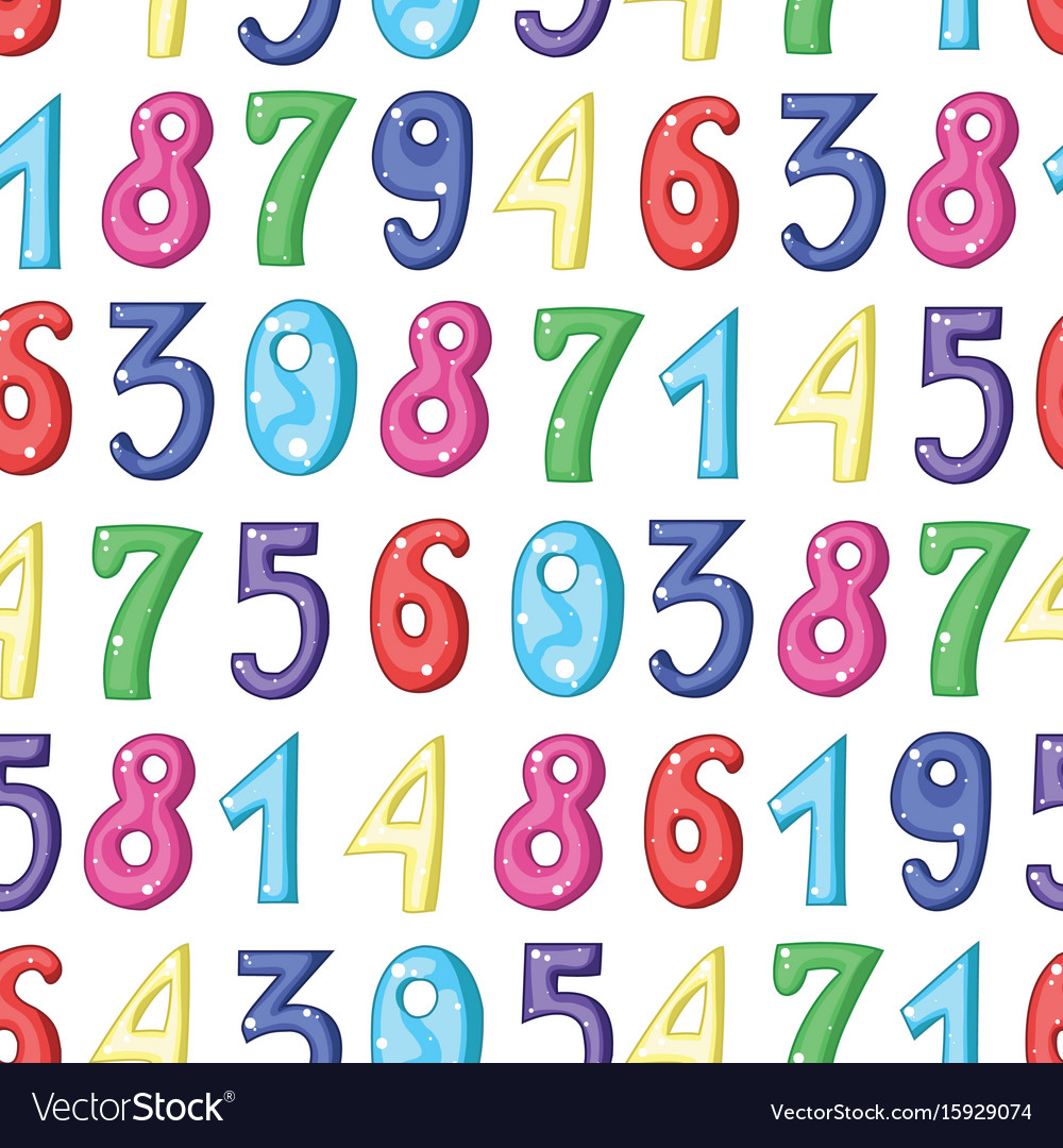 Seamless pattern with numbers