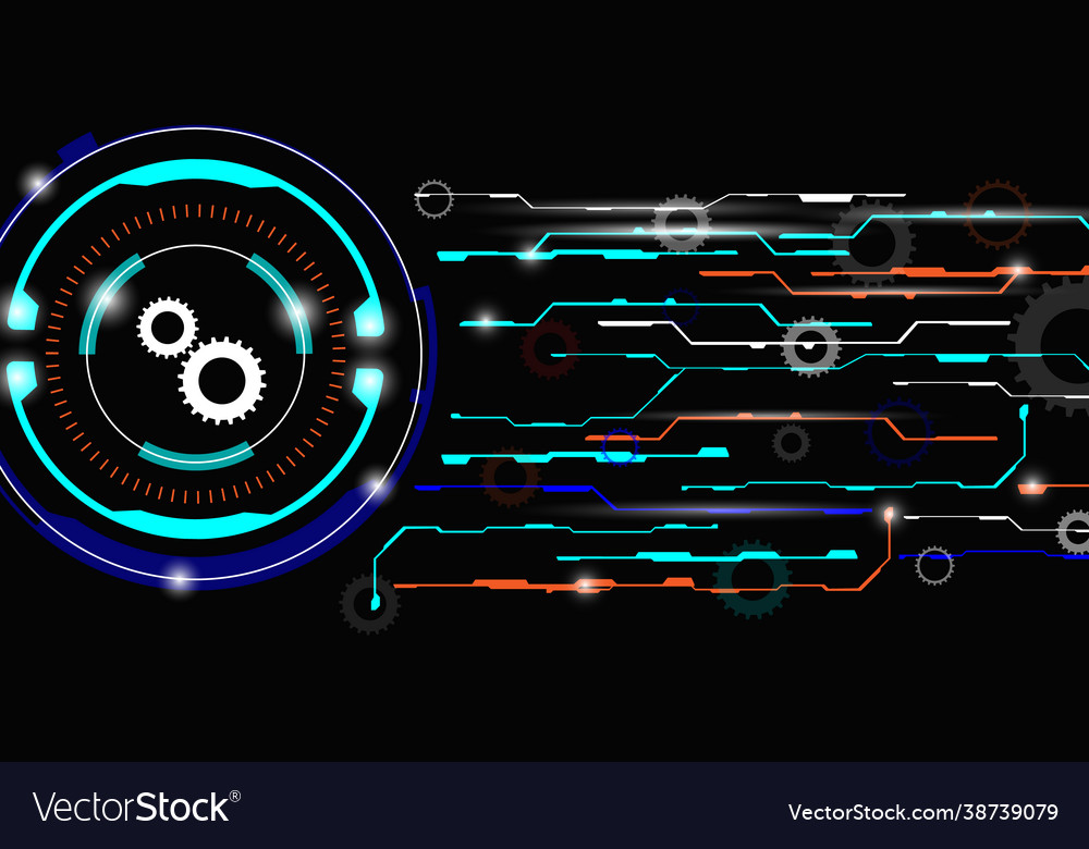 Abstract technology moving concept on black Vector Image Abstract technology moving concept on black