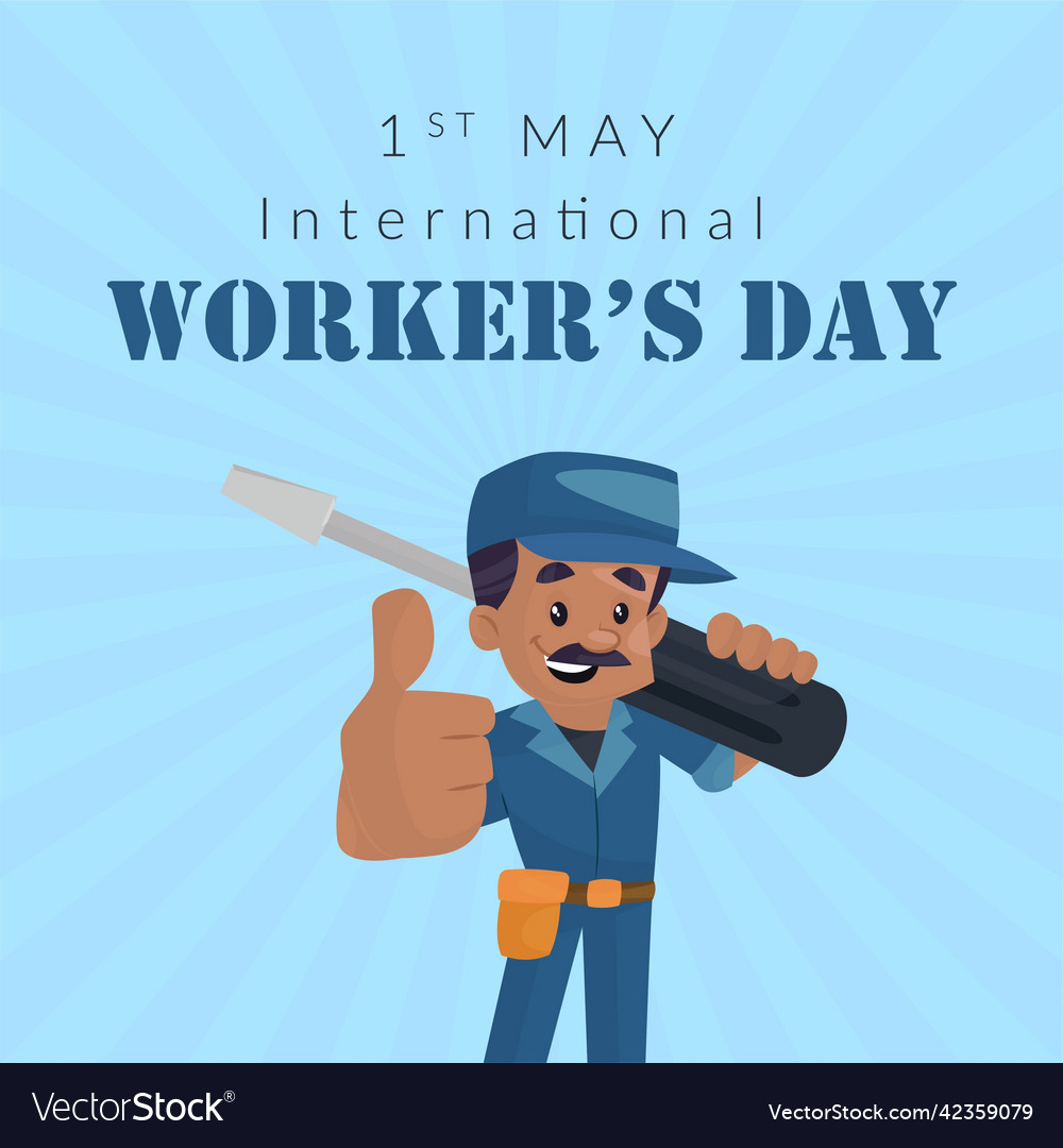 Banner design of international workers day Vector Image