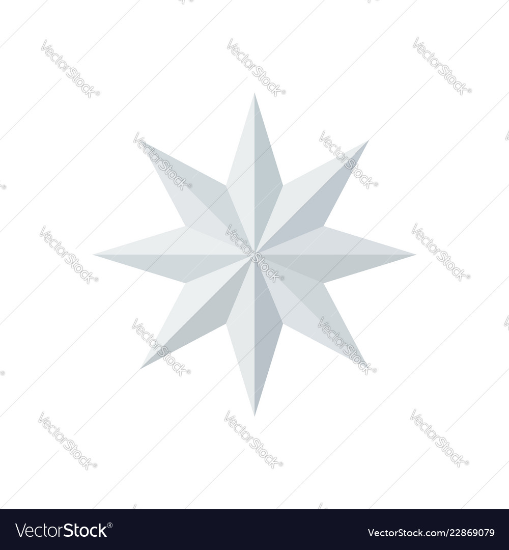 Beautiful faceted shiny white paper star vector image Beautiful faceted shiny white paper star