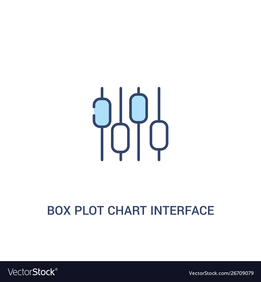 Box plot chart interface concept 2 colored icon