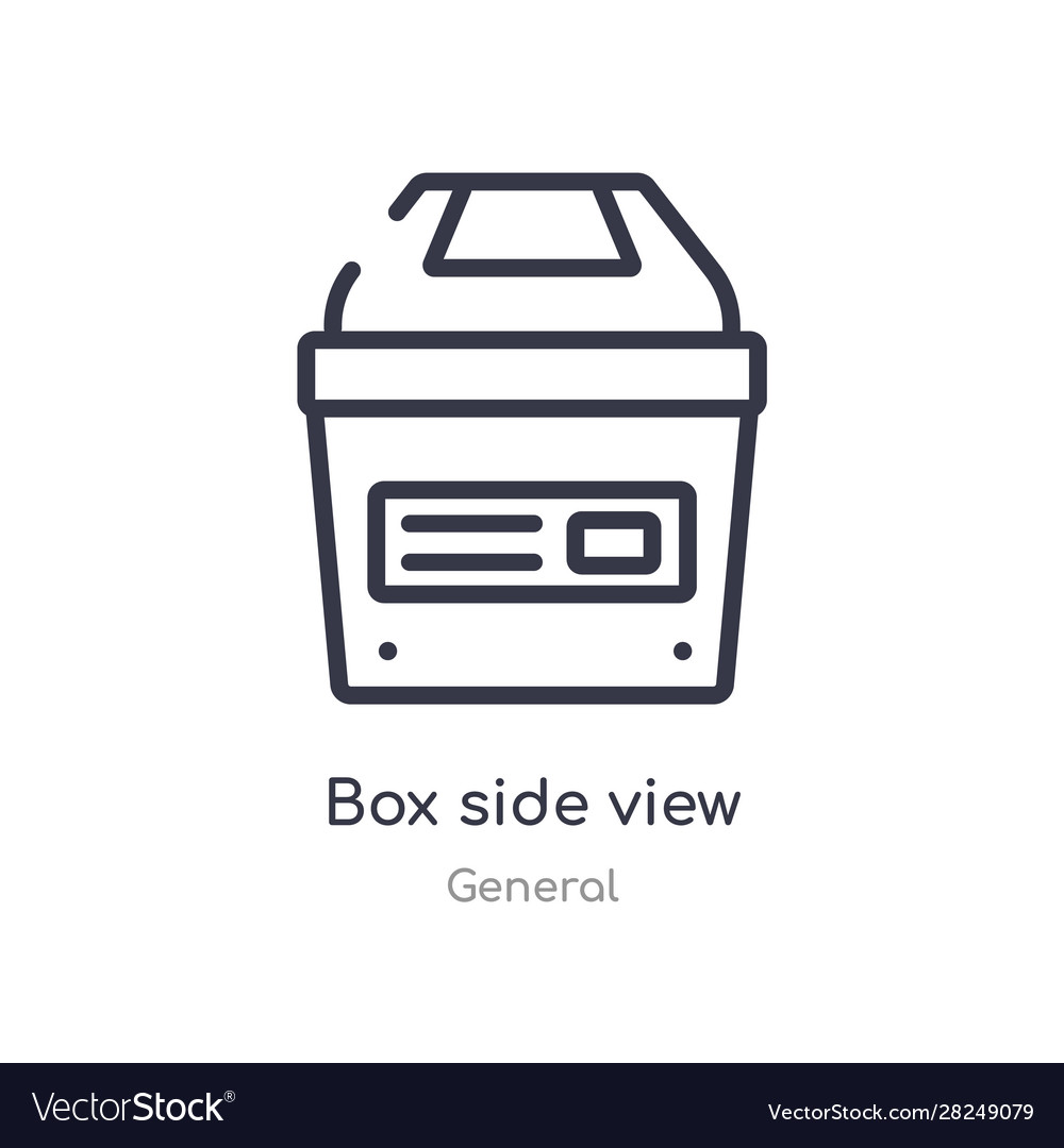 Box side view outline icon isolated line from