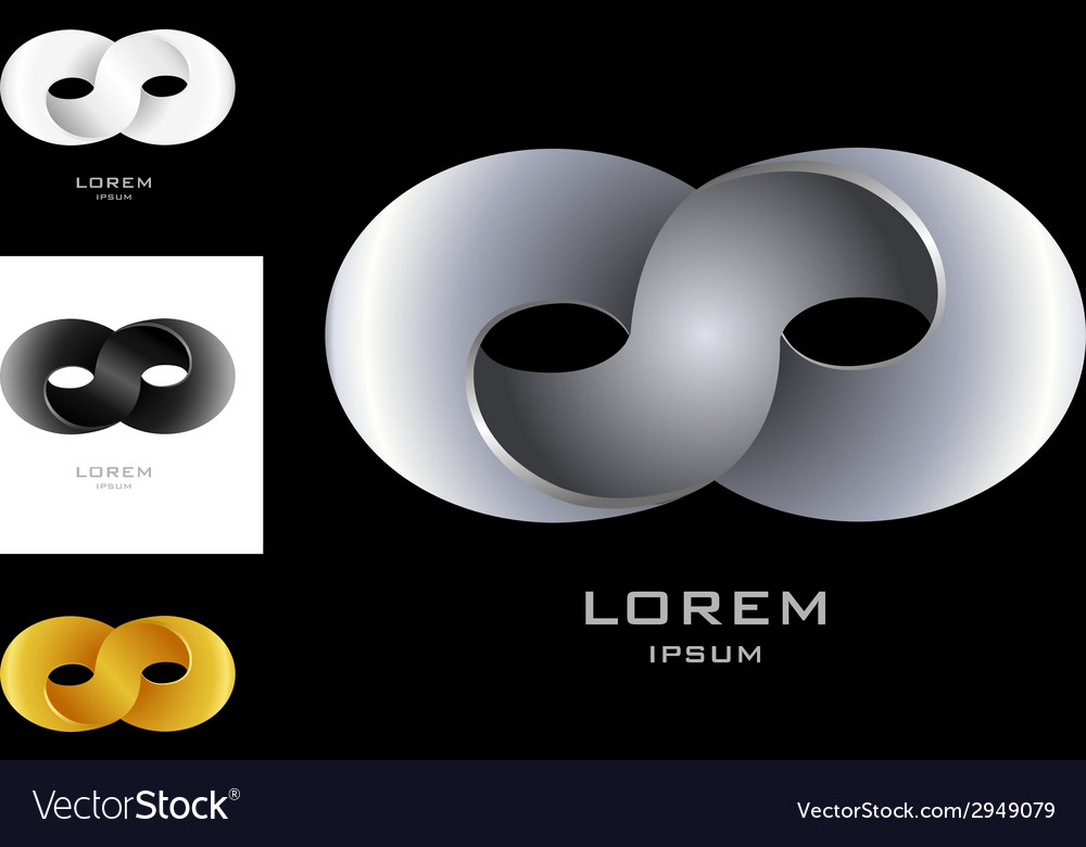 Infinity sign logo design template black white