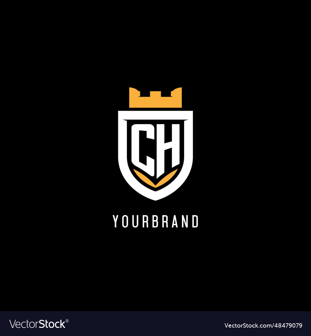 Initial ch logo with shield esport gaming
