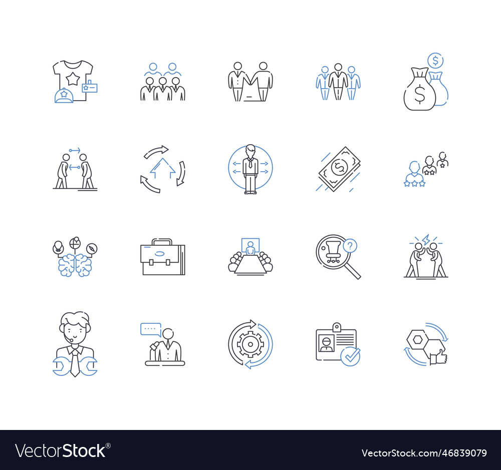 Iterative process line icons collection