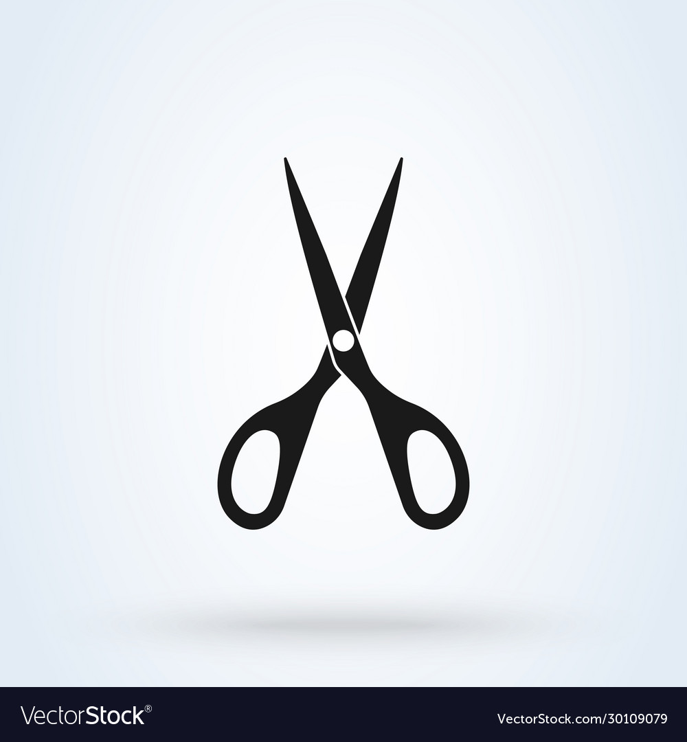 Open scissors simple modern icon design