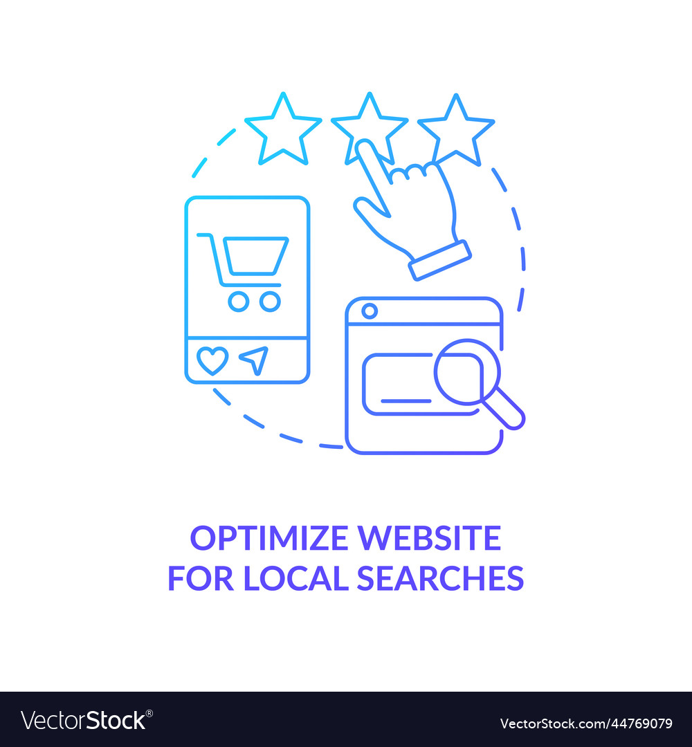Optimize website for local searches blue gradient Vector Image Optimize website for local searches blue gradient