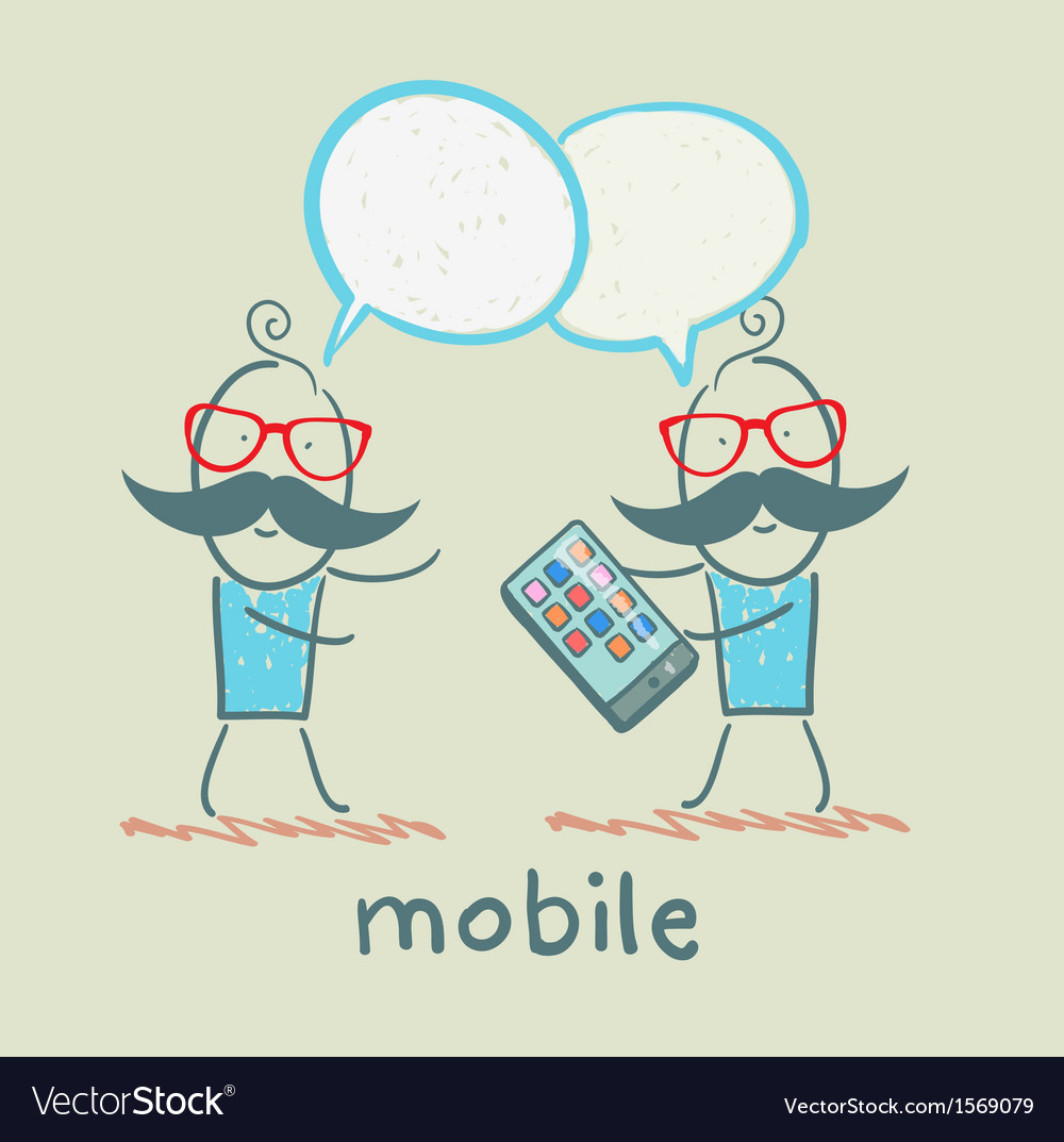 Menschen reden über mobile