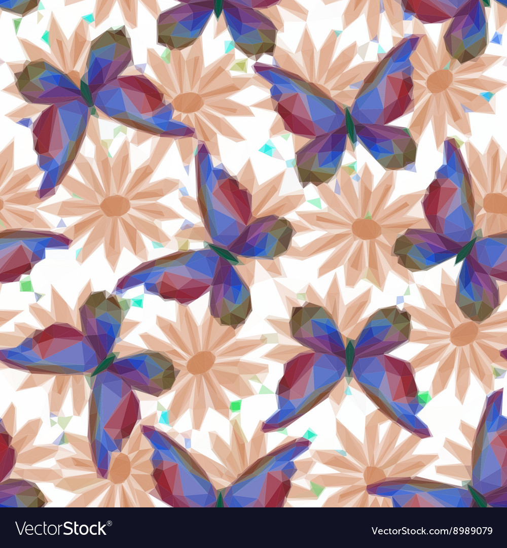 Polygonal Butterfly Flower Pattern