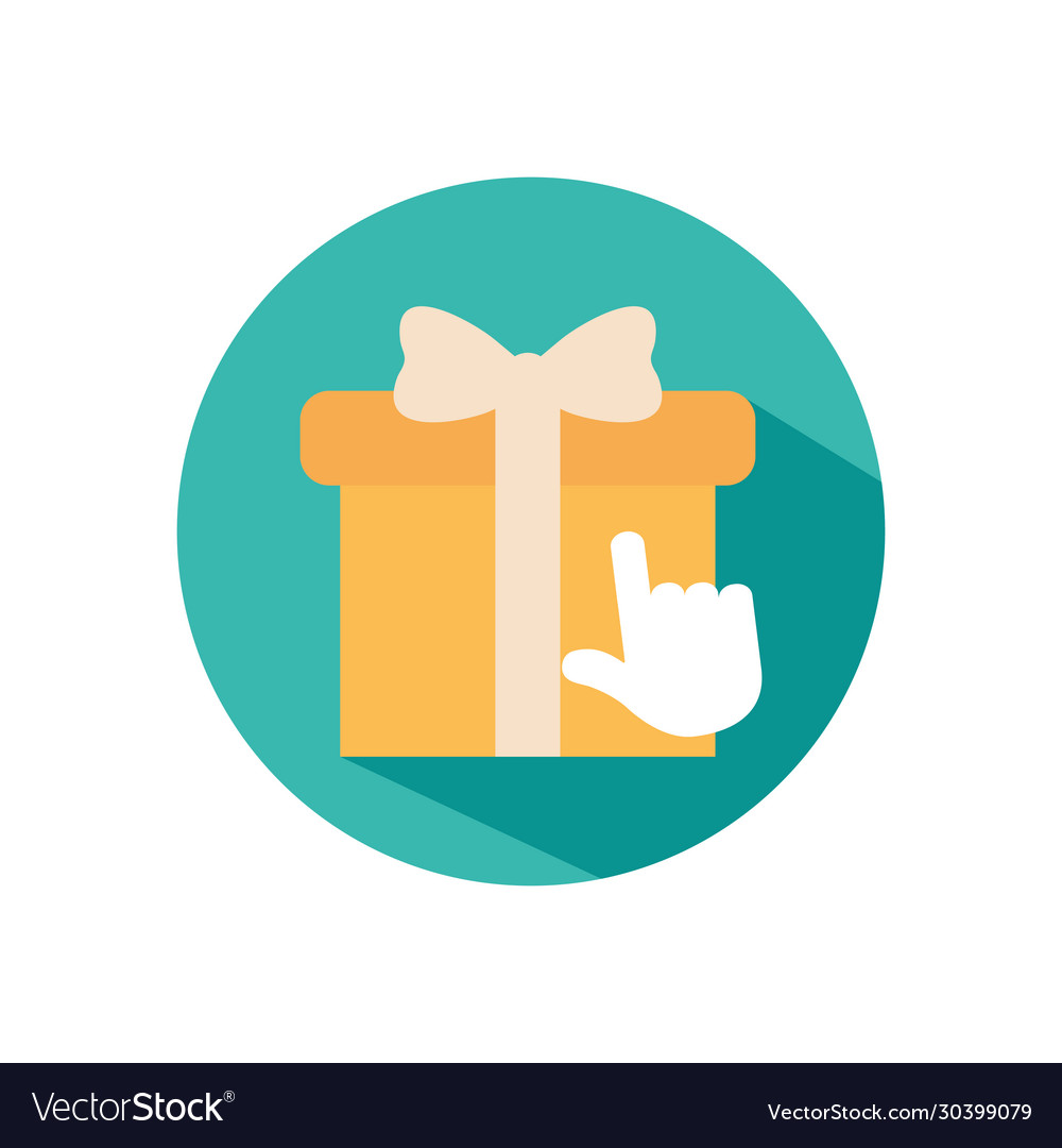 Shopping online concept gift box and hand cursor