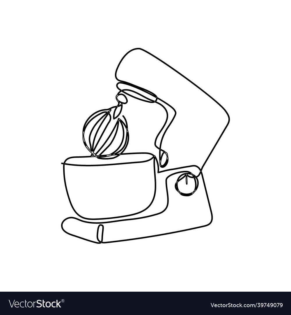 Stand mixer continuous line drawing one line art Vector Image