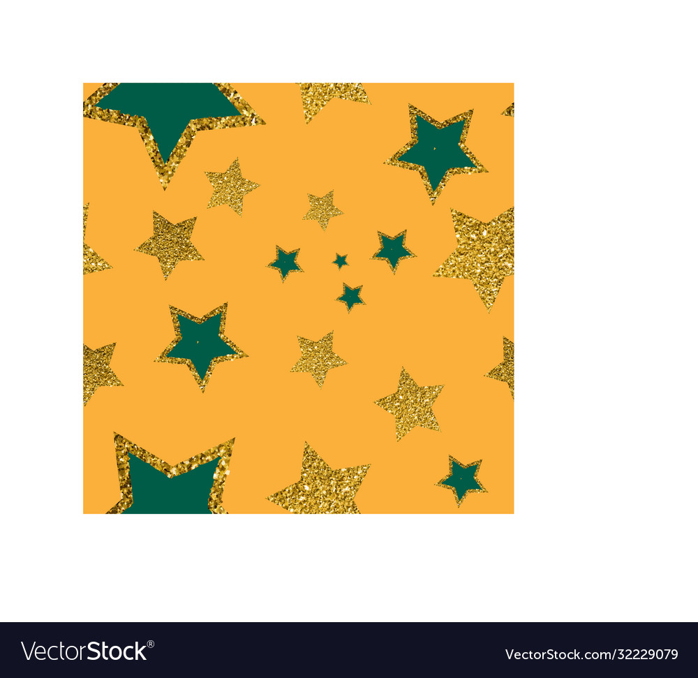 Starry seamless background golden shiny colorful