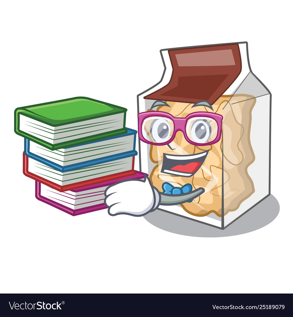 Student with book pork rinds in character Vector Image Student with book pork rinds in character