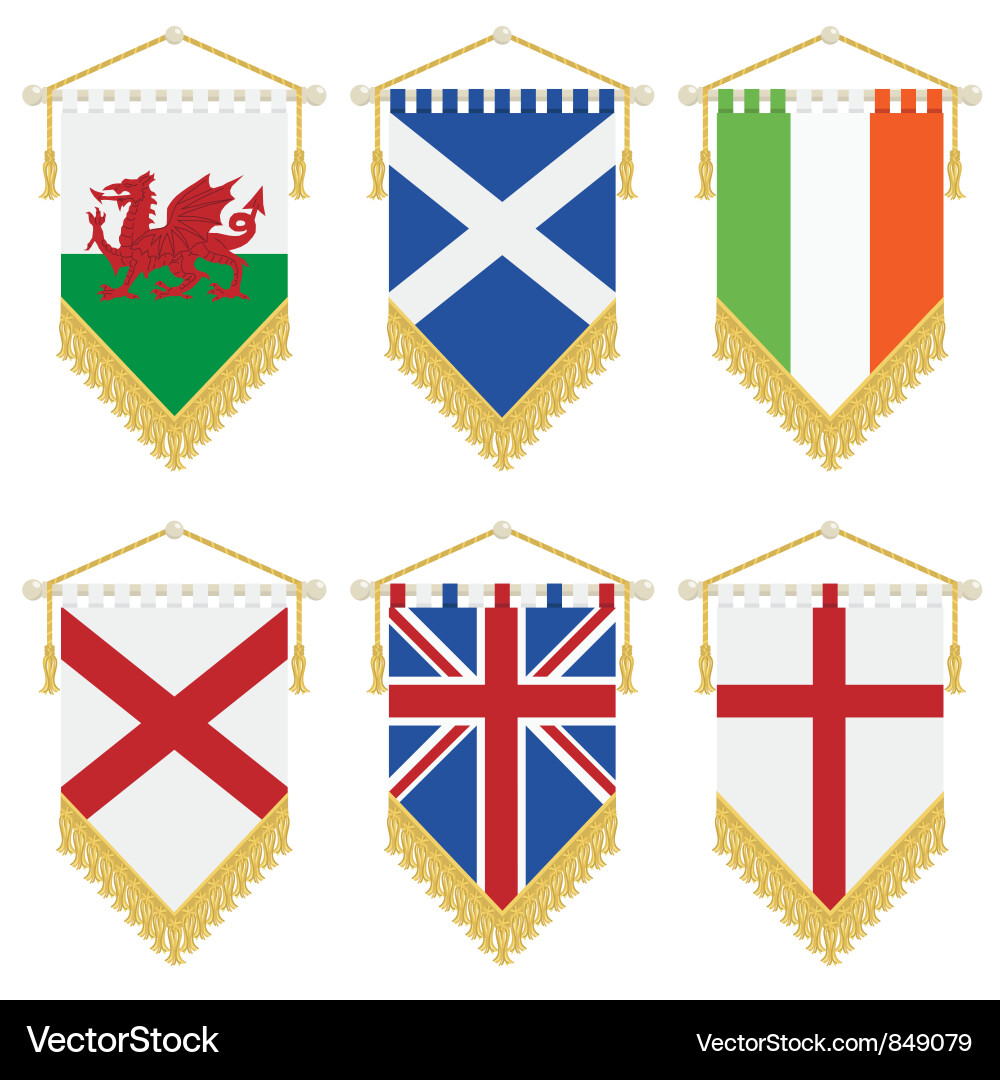 Uk and ireland pennants Royalty Free Vector Image