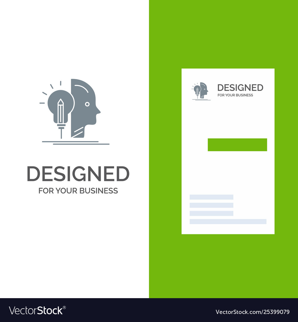 User mind making programming grey logo design vector image User mind making programming grey logo design