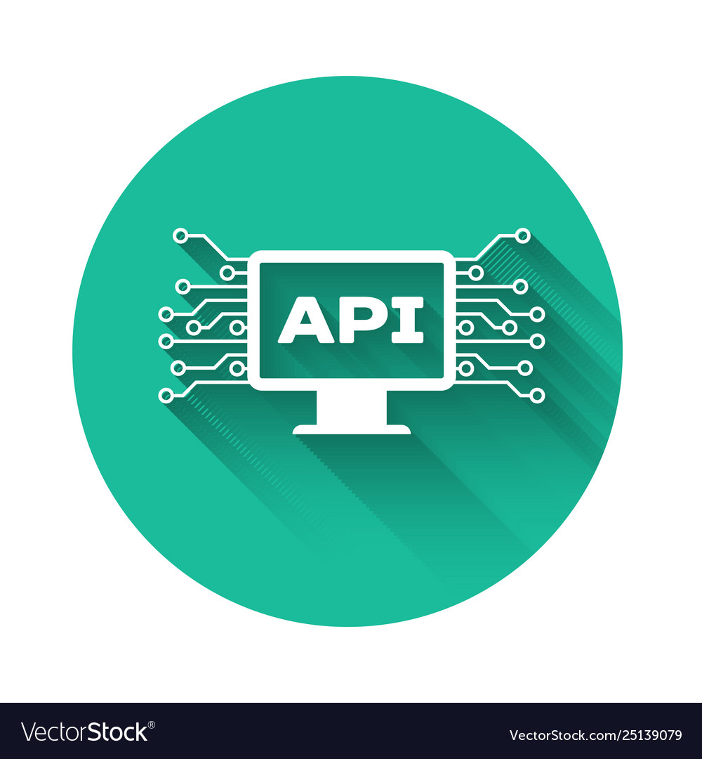White computer api interface icon isolated