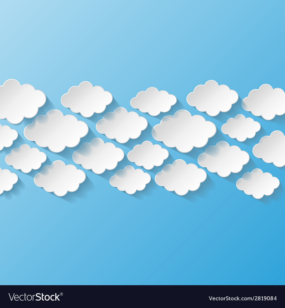 Abstract background with paper clouds