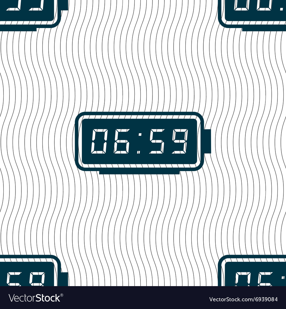 Alarm clock icon sign seamless pattern