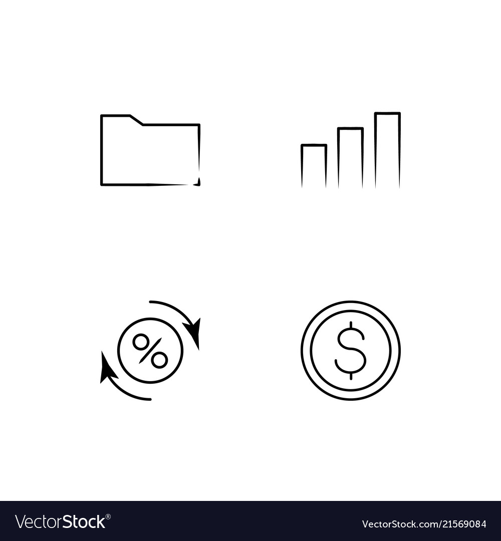 Banking linear icons set simple outline