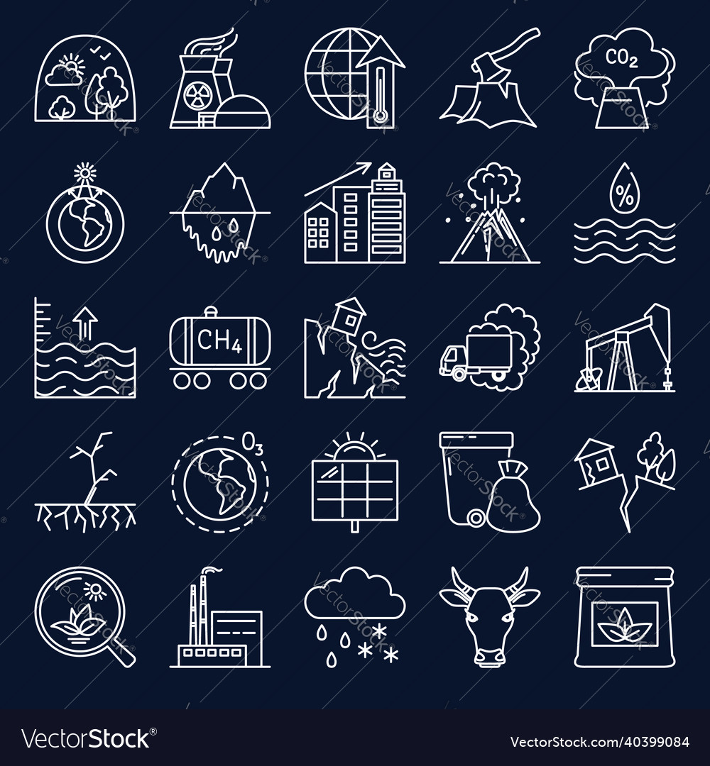 Climate Change Icon Set - Environmental Issues