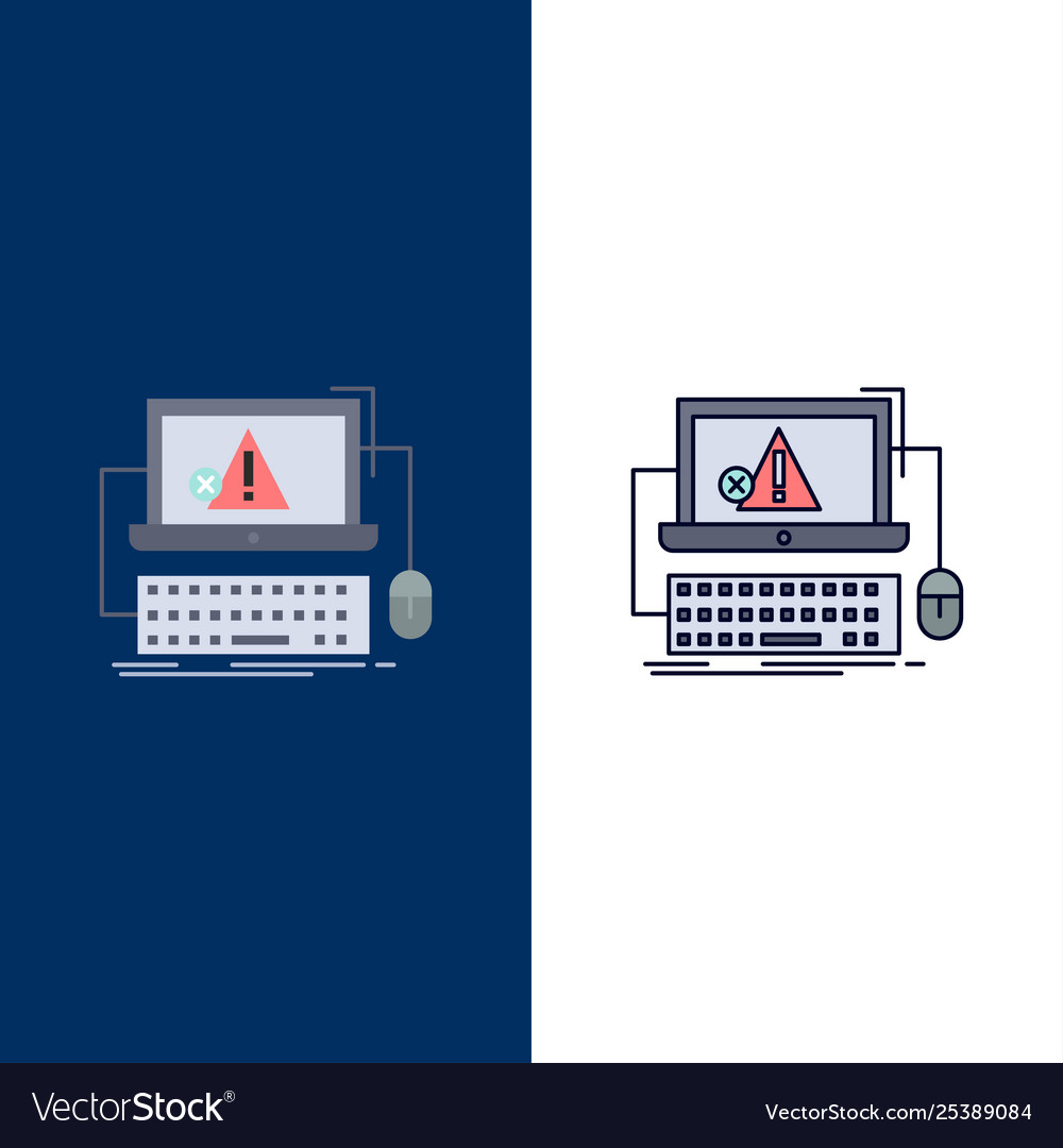 Computer Crash Fehler System flache Farbe Vector Image Computer Crash Fehler System flache Farbe