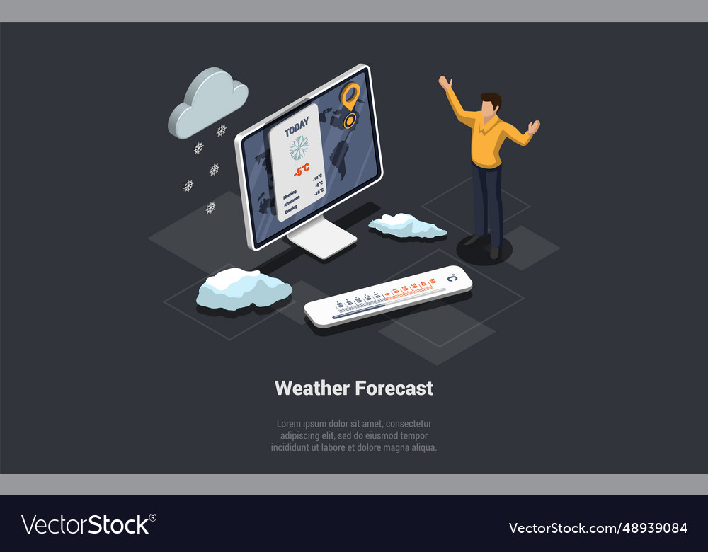 Concept of weather forecast for every day Vector Image