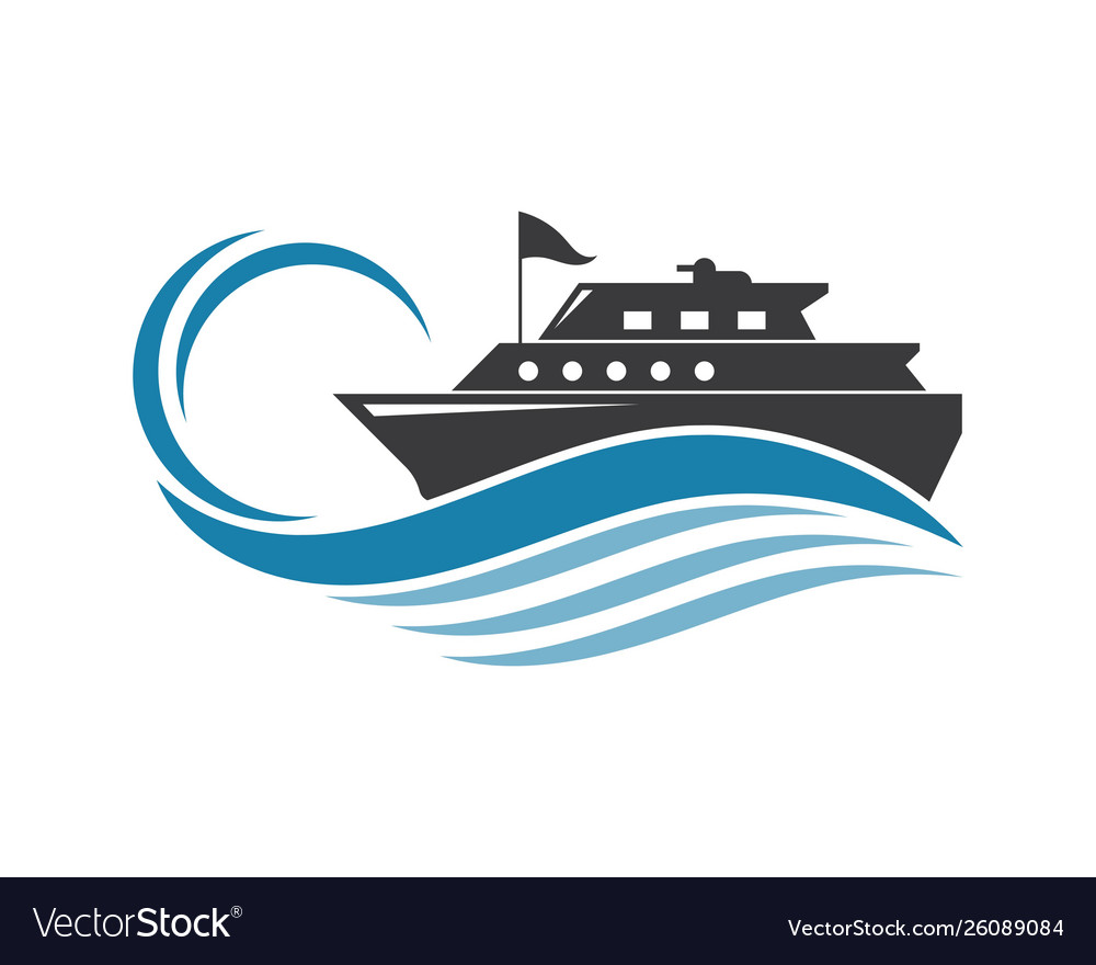 Cruise ship logo template icon Royalty Free Vector Image