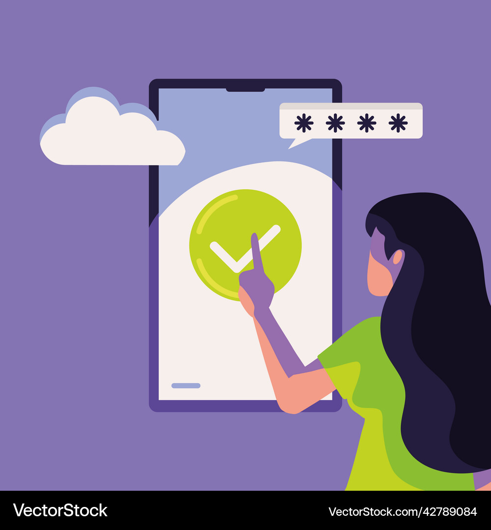 Cybersecurity smartphone data Royalty Free Vector Image